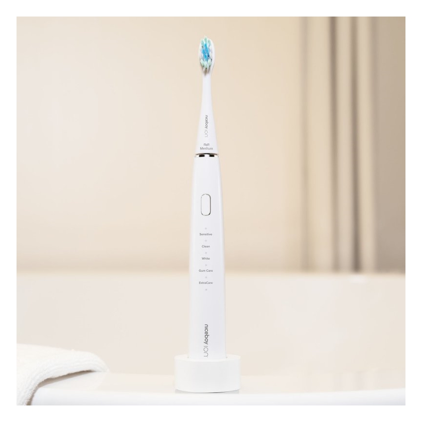 Niceboy ION Sonic - Cepillo de dientes sónico IPX7 blanco