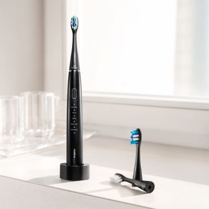 Niceboy ION Sonic Duo Pack - SET 2x Cepillo de dientes sónico IPX7 negro + blanco