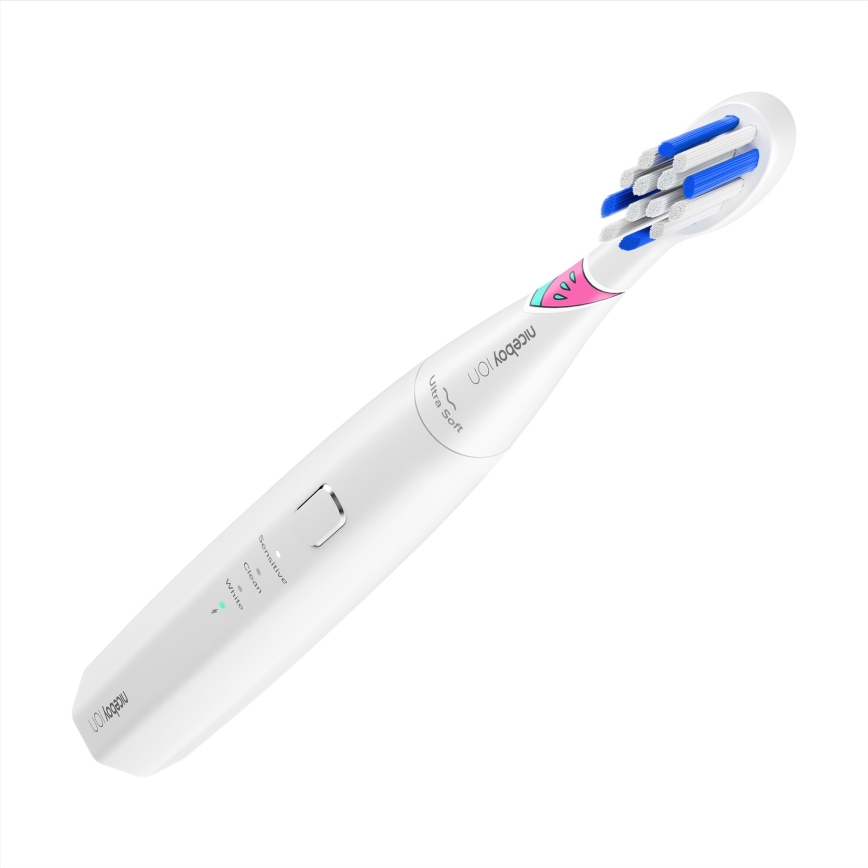 Niceboy ION Sonic Kids - Cepillo de dientes sónico infantil IPX7 blanco
