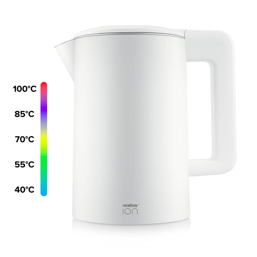 Niceboy ION ThermoKettle TK5 - Hervidor con termorregulación 1,7 l 2200W/230V blanco