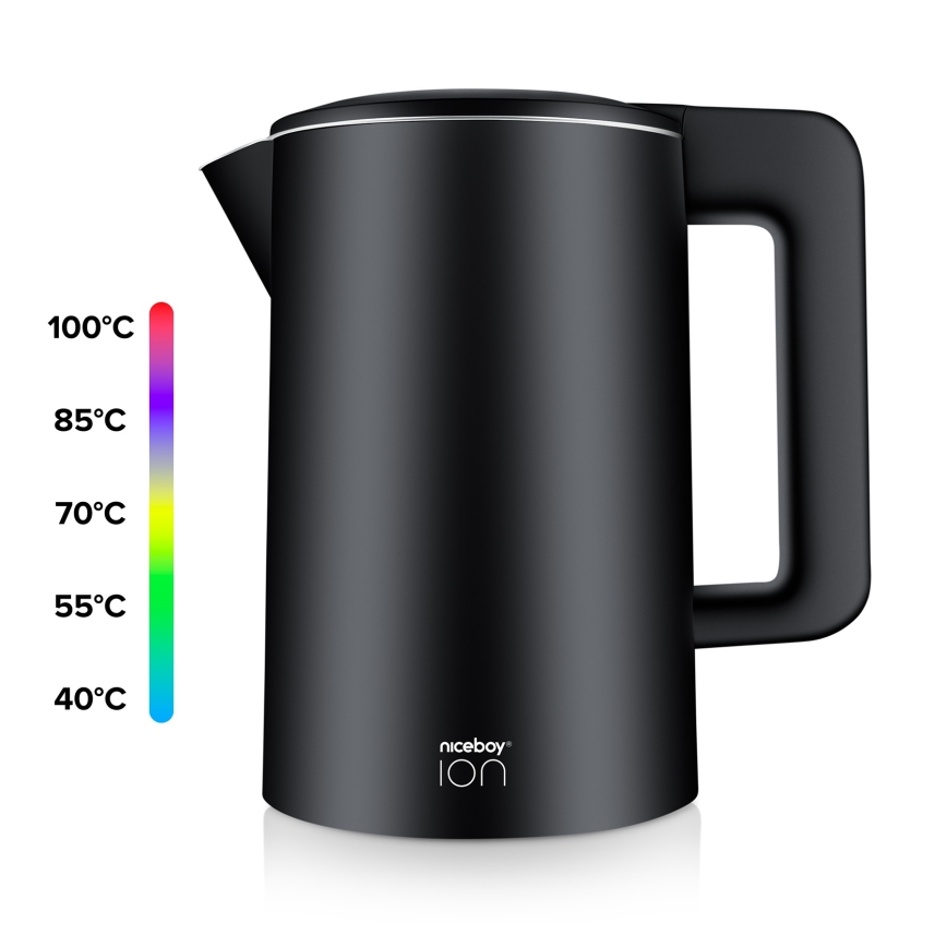 Niceboy ION ThermoKettle TK5 - Hervidor con termorregulación 1,7 l 2200W/230V negro