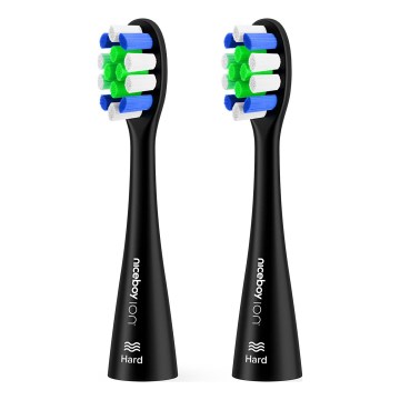 Niceboy - SET 2x Cabezal de recambio Lite Hard para cepillo de dientes ION Sonic negro