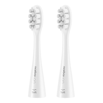 Niceboy - SET 2x Cabezal de recambio Soft para cepillo de dientes ION Sonic y SmartSonic blanco