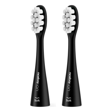 Niceboy - SET 2x Cabezal de recambio Soft para cepillo de dientes ION Sonic y SmartSonic negro