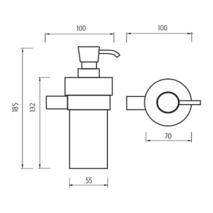 NIMCO BR 11031KN-26 - Dispensador de jabón de pared BORMO 300 mm blanco/cromo brillante