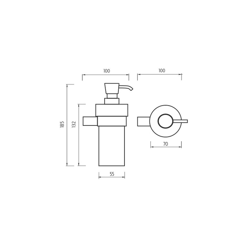 NIMCO BR 11031KN-26 - Dispensador de jabón de pared BORMO 300 mm blanco/cromo brillante