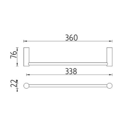 NIMCO BR 11035-26 - Toallero de pared BORMO 36 cm cromo brillante