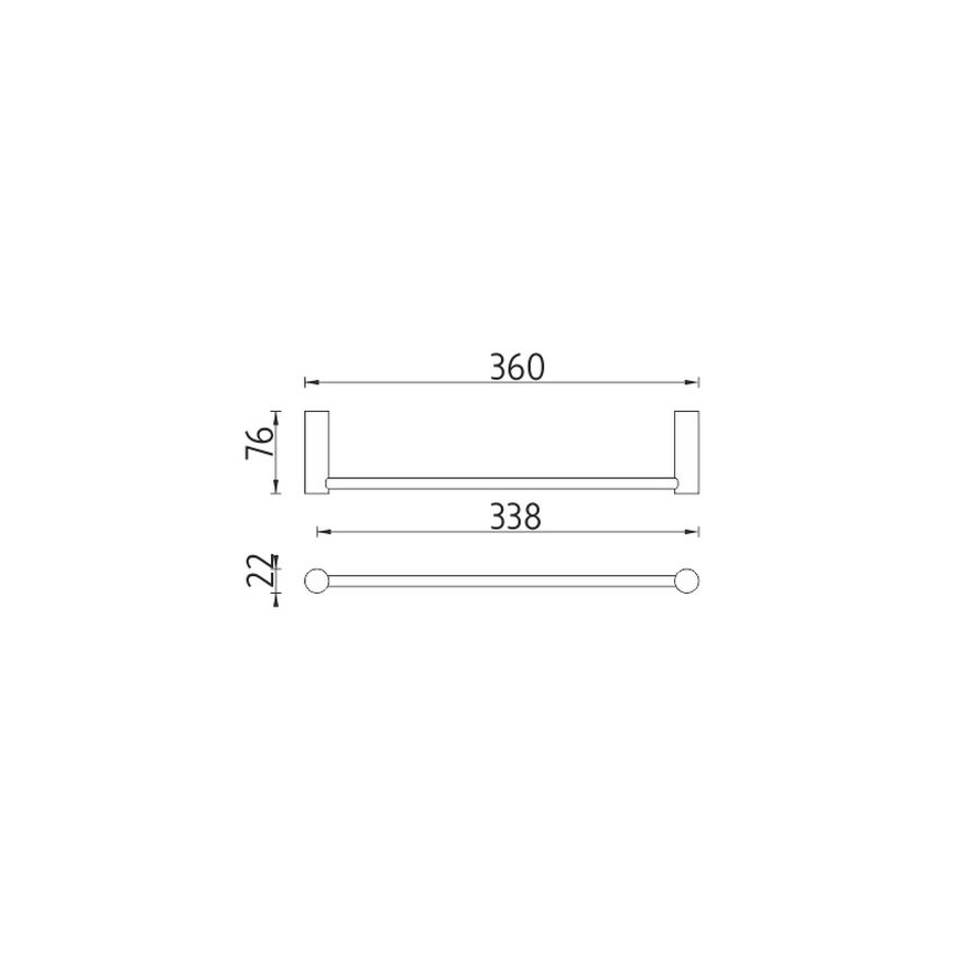 NIMCO BR 11035-26 - Toallero de pared BORMO 36 cm cromo brillante
