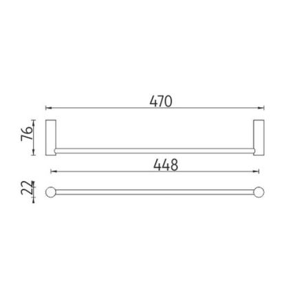 NIMCO BR 11046-26 - Toallero de pared BORMO 47 cm cromo brillante