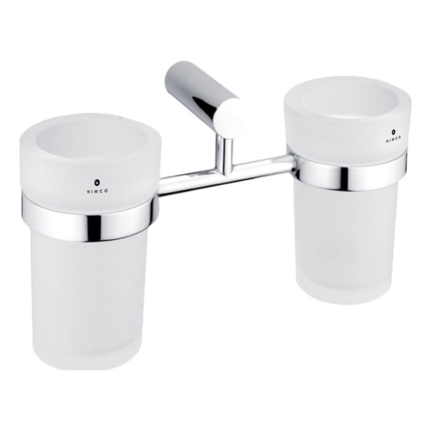 NIMCO BR 11058DW-26 - Portacepillos de pared BORMO vidrio mate/cromo brillante
