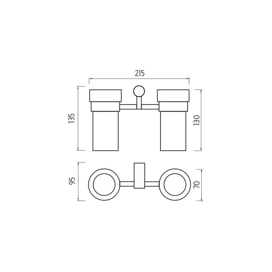 NIMCO BR 11058DW-26 - Portacepillos de pared BORMO vidrio mate/cromo brillante