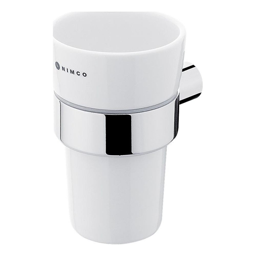 NIMCO BR 11058KU-26 - Portacepillos de pared BORMO blanco/cromo brillante