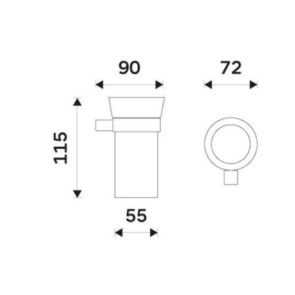 NIMCO BR 11058KU-26 - Portacepillos de pared BORMO blanco/cromo brillante