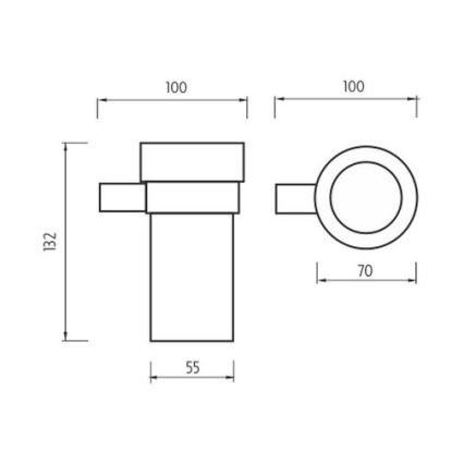 NIMCO BR 11058W-26 - Soporte para cepillos de dientes de pared BORMO vidrio mate/cromo brillante