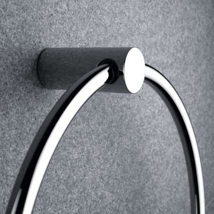 NIMCO BR 11060L-26 - Toallero de pared BORMO diá. 20 cm cromo brillante