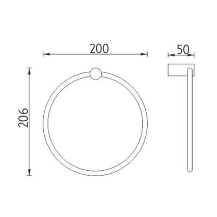NIMCO BR 11060L-26 - Toallero de pared BORMO diá. 20 cm cromo brillante