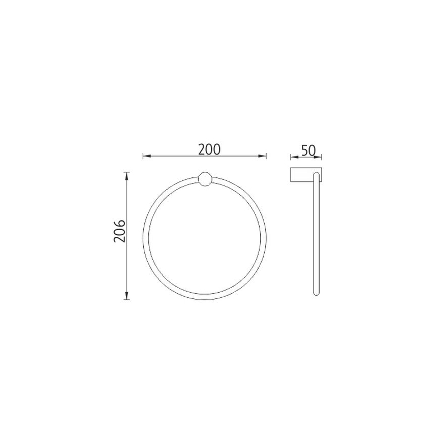 NIMCO BR 11060L-26 - Toallero de pared BORMO diá. 20 cm cromo brillante