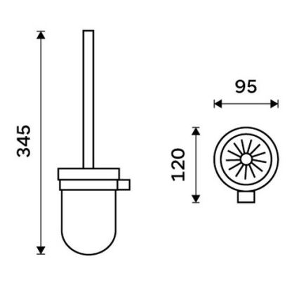 NIMCO BR 11094KU-26 - Cepillo para inodoro montado en la pared BORMO blanco/cromo brillante