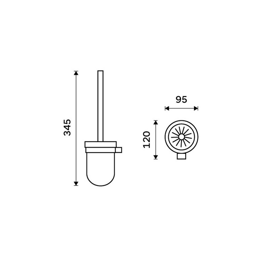 NIMCO BR 11094KU-26 - Cepillo para inodoro montado en la pared BORMO blanco/cromo brillante
