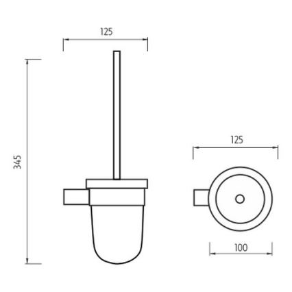 NIMCO BR 11094WN-26 - Cepillo para inodoro montado en la pared BORMO vidrio mate/cromo brillante