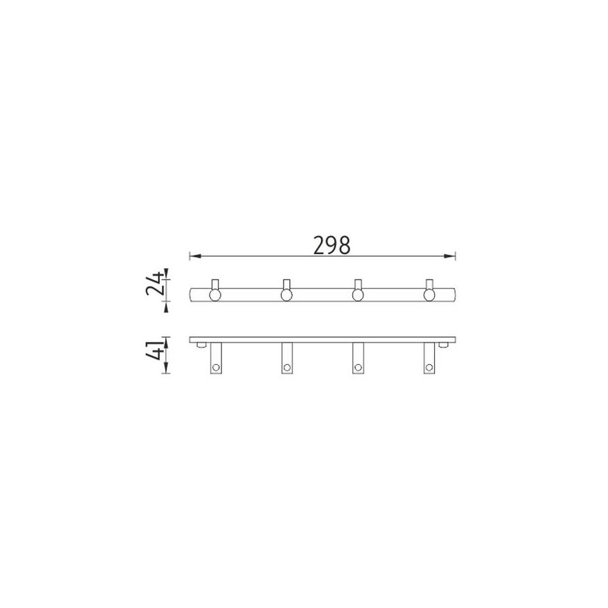 NIMCO BR 11104-26 - Toallero de pared BORMO 30 cm cromo brillante