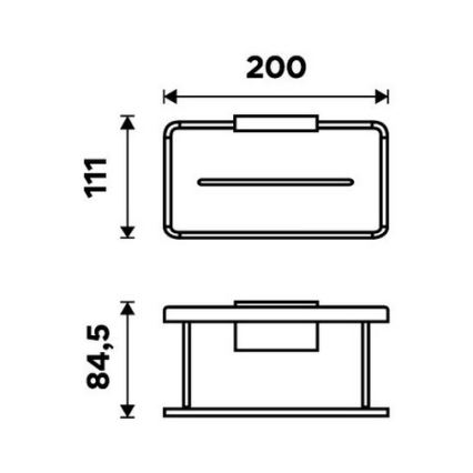 NIMCO Ki-14015-B-90 - Estante de pared de ducha KIBO negro mate/blanco