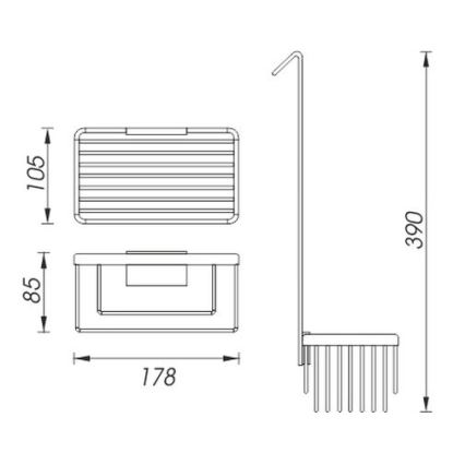 NIMCO Ki 14015H-26 - Estante de pared de ducha KIBO cromo brillante