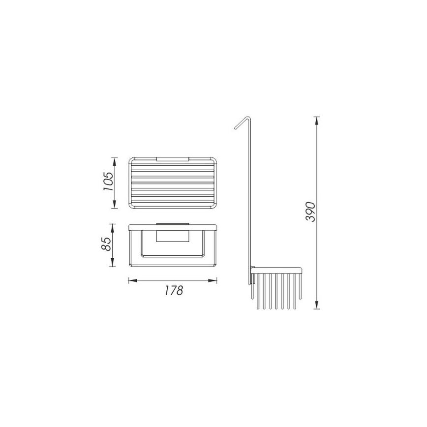 NIMCO Ki 14015H-26 - Estante de pared de ducha KIBO cromo brillante