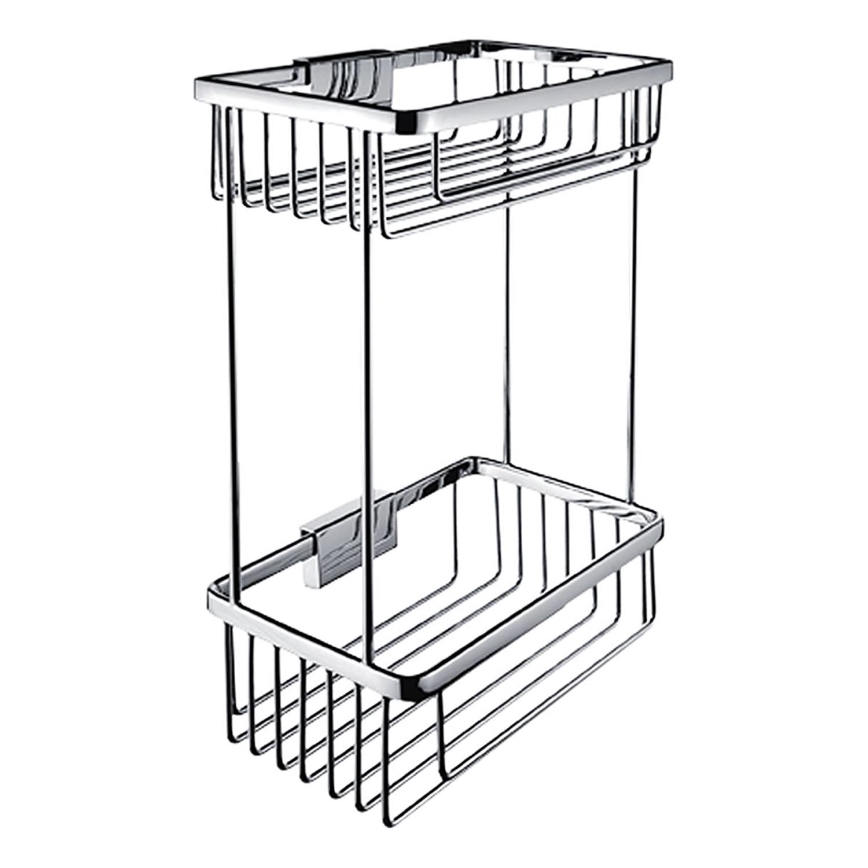 NIMCO Ki 14017D-26 - Estante de pared para ducha de dos niveles KIBO cromo brillante