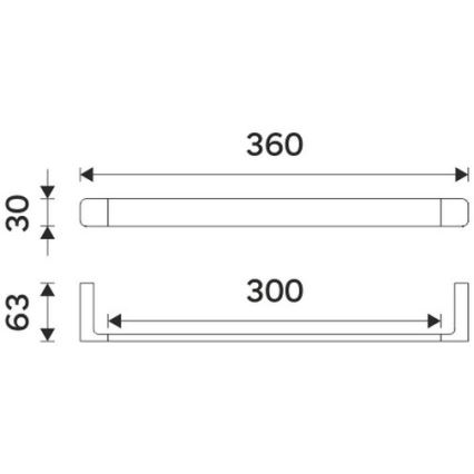 NIMCO MA 29035-26 - Toallero de pared MAYA 36 cm cromo brillante