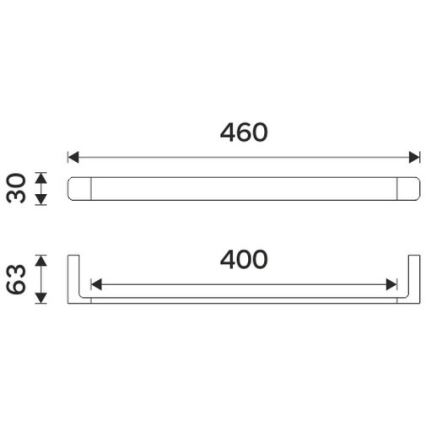 NIMCO MA 29046-26 - Toallero de pared MAYA 46 cm cromo brillante