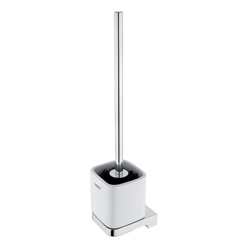 NIMCO MA 29094KN-26 - Cepillo para inodoro montado en la pared MAYA blanco/cromo brillante