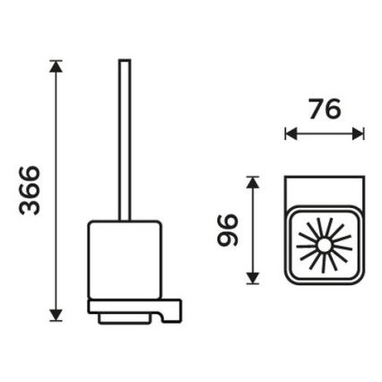 NIMCO MA 29094KN-26 - Cepillo para inodoro montado en la pared MAYA blanco/cromo brillante
