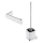 NIMCO MA set-94KN-26 - Cepillo para inodoro montado en la pared y portarrollos de papel higiénico MAYA cromo brillante