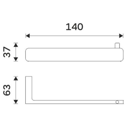 NIMCO MAC 29055-90 - Portarrollos de papel higiénico MAYA negro mate
