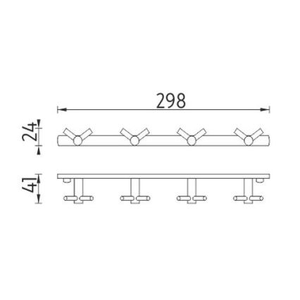NIMCO MAC 2905831C-T-90 - Toallero de pared BORMO 30 cm cromo brillante