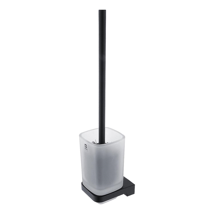 NIMCO MAC 29094CN-90 - Cepillo para inodoro montado en la pared MAYA vidrio mate/negro mate
