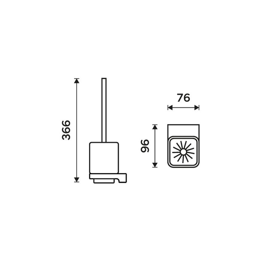 NIMCO MAC 29094KN-90 - Cepillo para inodoro montado en la pared MAYA blanco/negro mate