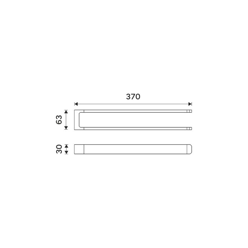NIMCO MAC 29098-90 - Toallero de pared MAYA 37 cm negro mate
