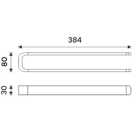 NIMCO NK 30098-26 - Toallero de pared NIKAU 39 cm cromo brillante