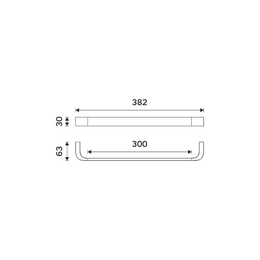 NIMCO NKC 30035-90 - Toallero de pared NIKAU 39 cm negro mate