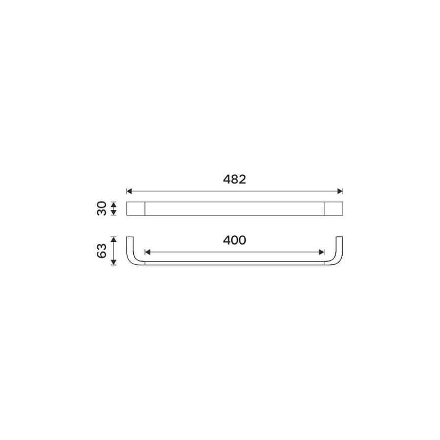 NIMCO NKC 30046-90 - Toallero de pared NIKAU 49 cm negro mate