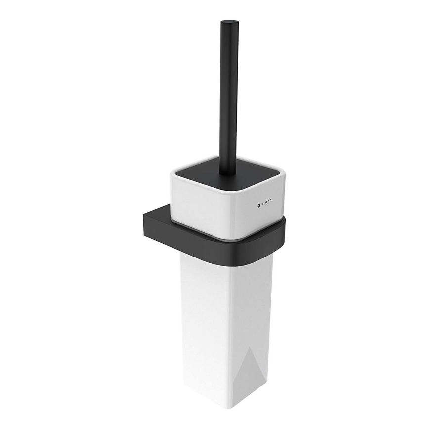NIMCO NKC 30094K-90 - Cepillo de inodoro montado en la pared NIKAU blanco/negro mate