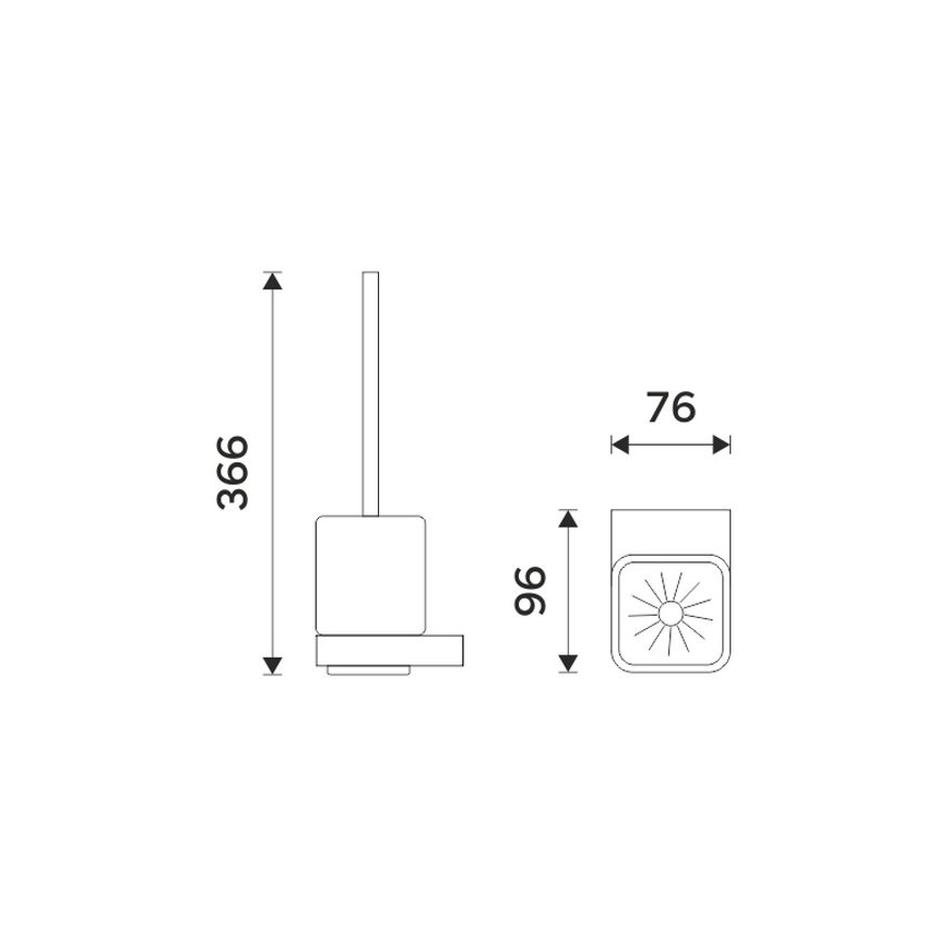 NIMCO NKC 30094KN-90 - Cepillo de inodoro montado en la pared NIKAU blanco/negro mate
