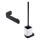 NIMCO NKC set-94KN-90 - Cepillo de inodoro montado en la pared y portarrollos de papel higiénico NIKAU blanco/negro mate