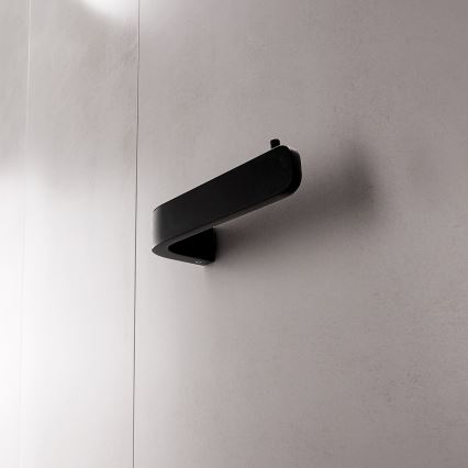 NIMCO NKC set-94KN-90 - Cepillo de inodoro montado en la pared y portarrollos de papel higiénico NIKAU blanco/negro mate