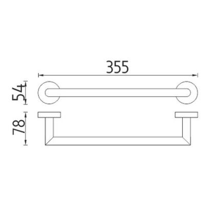 NIMCO UN 13035A-26 - Toallero de pared UNIX 36 cm cromo brillante