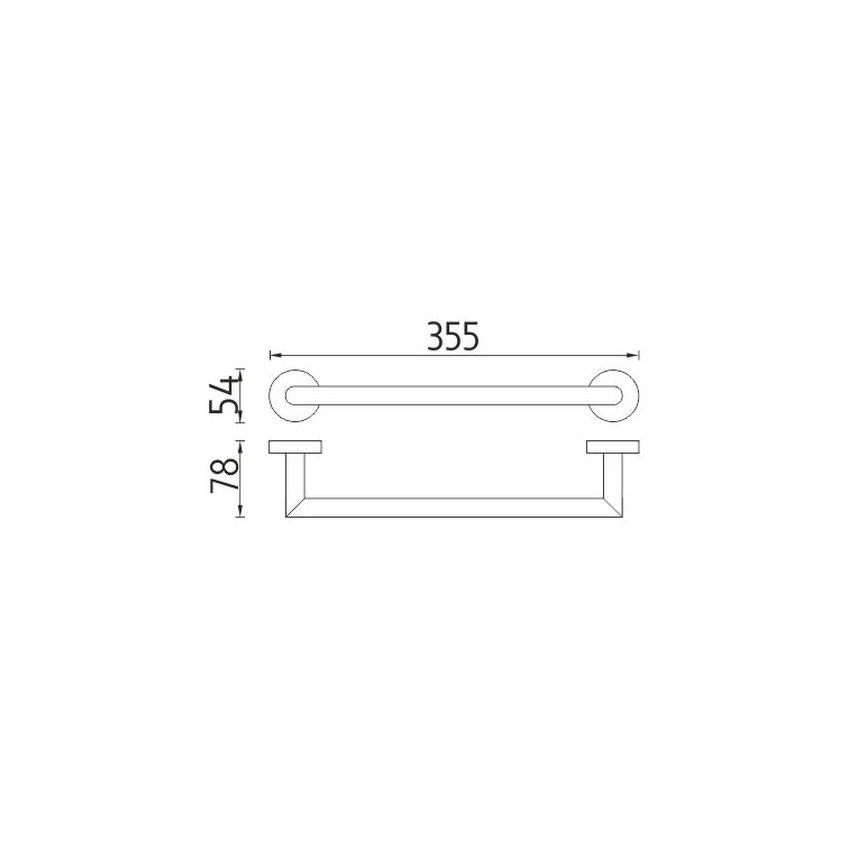 NIMCO UN 13035A-26 - Toallero de pared UNIX 36 cm cromo brillante