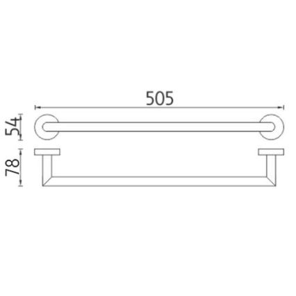 NIMCO UN 13046A-26 - Toallero de pared UNIX 51 cm cromo brillante