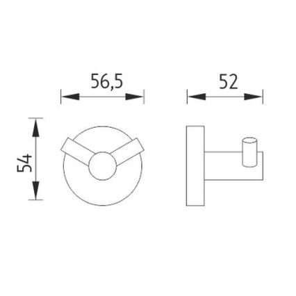 NIMCO UN 13053-26 - Percha de pared UNIX cromo brillante